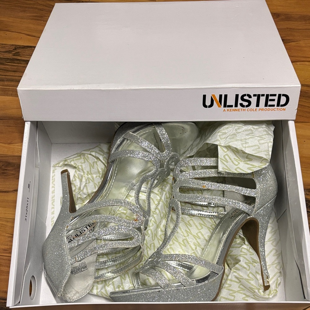NWOTS Unlisted Sparkling Silver Women's Heels!